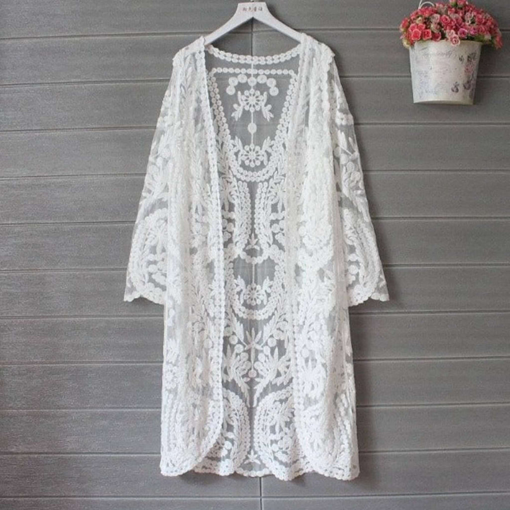  ivory Endless Lace KimonoLace Kimono will make a lasting impression with its sophisticated style and elegance.