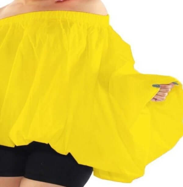  yellow oversize off-shoulder top 